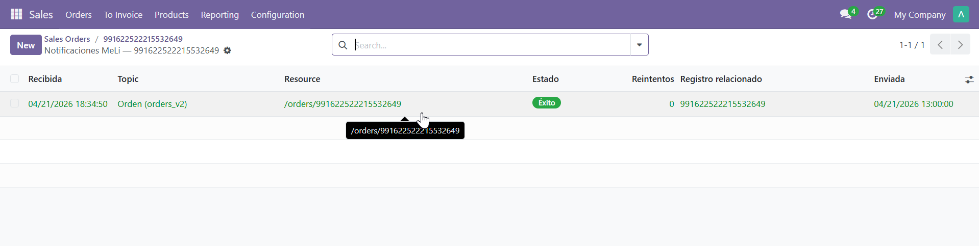 Lista de notificaciones con mezcla de estados